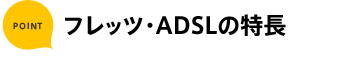 ポイント フレッツ・ADSLの特長