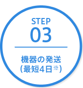 ステップ3 機器の発送(最短4日)