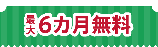 最大6カ月無料