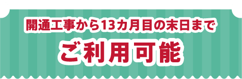 開通工事から13カ月目の末日まで初回無料