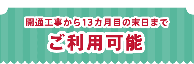 開通工事から13カ月目の末日まで初回無料