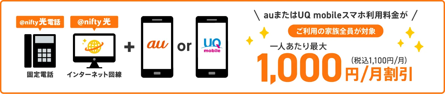 auまたはUQ mobileスマホ利用料金が割引