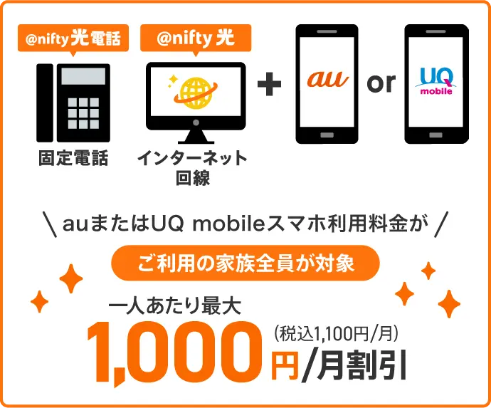 スマホセット割など「家族でお得になる特典」
