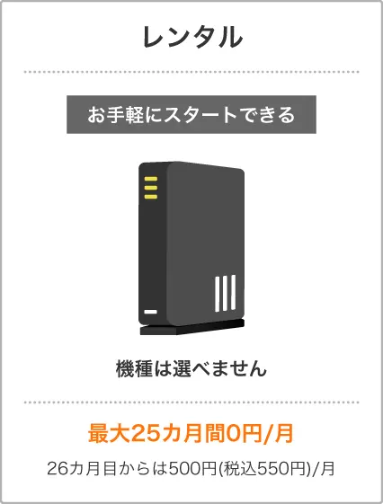 レンタル NTT/XG-100NE 月額費用500円(税込550円)