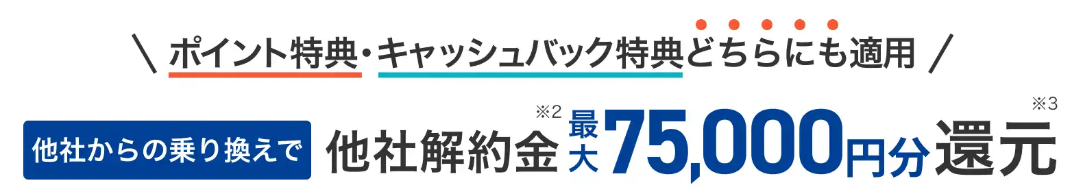 ポイント特典・キャッシュバック特典どちらにも適用