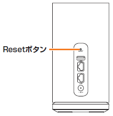 本製品の電源が入った状態で、背面にあるResetボタンを先の細いもので約2秒以上押します